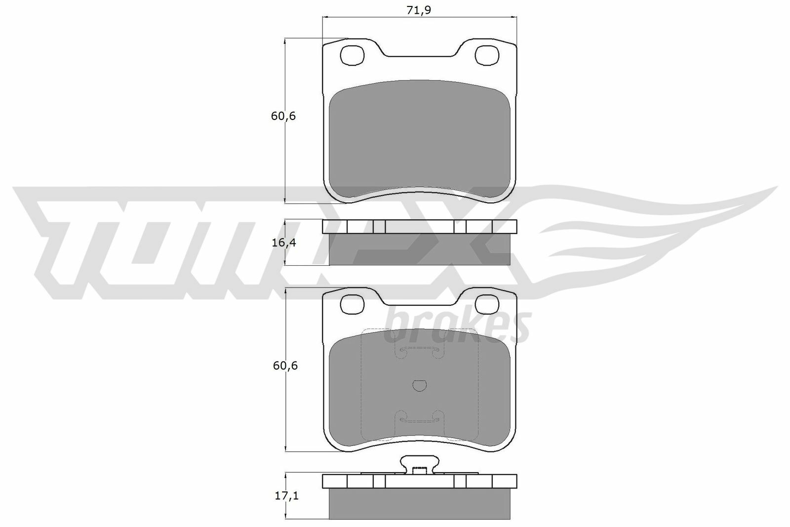 Sada brzdových platničiek kotúčovej brzdy TOMEX Brakes